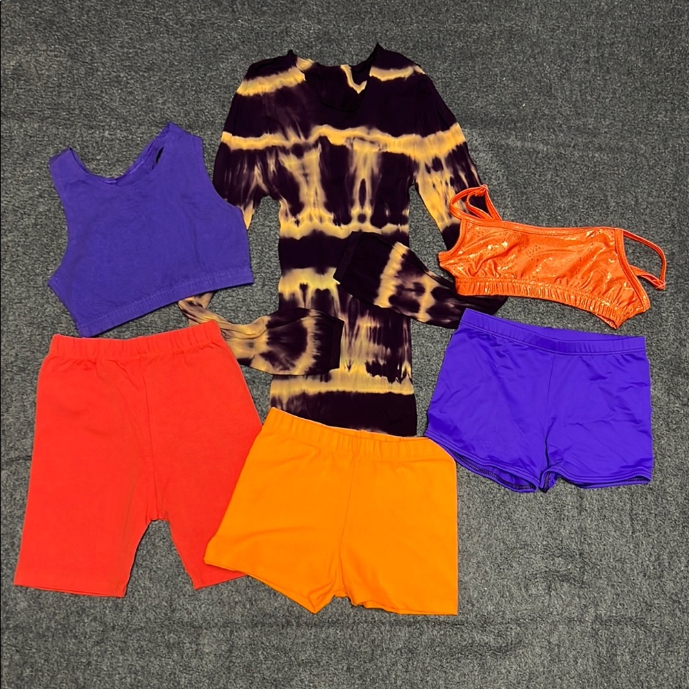 6 Items! Girls 6X-7 Dancewear Tops ‘N’ Shorts New